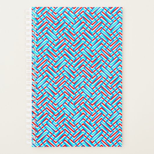 Retro rode en blauwe grafische afdruk planner (Voorkant)