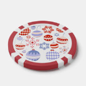 Retro Rode en Blauwe Kerstversieringen Poker Chips (Enkel)