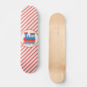 Retro rode en blauwe trein persoonlijk skateboard (Voorkant)