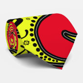 Retro rode en gele paisleys stropdas (Opgerold)