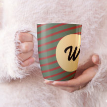 Retro rode en groene gestreepte Aangepaste monogra