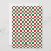 Retro rode en groene kerst geruite kaart (Achterkant)