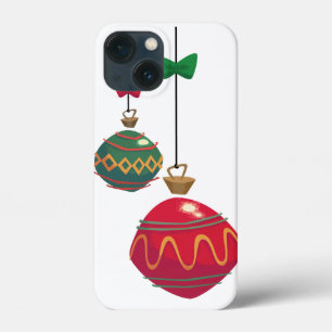 Retro rode en groene kerstversiering Case-Mate iPhone case