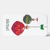 Retro rode en groene kerstversiering Case-Mate iPhone case (Achterkant (horizontaal))