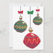 Retro rode en groene kerstversiering kaart (Voorkant)