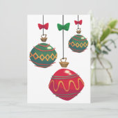 Retro rode en groene kerstversiering kaart (Staand voorkant)