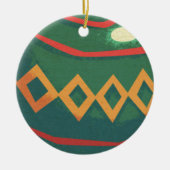Retro rode en groene kerstversiering keramisch ornament (Voorkant)