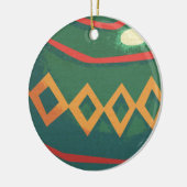 Retro rode en groene kerstversiering keramisch ornament (Links)