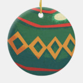 Retro rode en groene kerstversiering keramisch ornament (Achterkant)