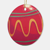 Retro rode en groene kerstversiering keramisch ornament (Links)
