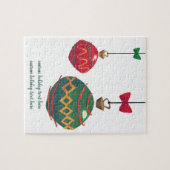 Retro rode en groene kerstversiering legpuzzel (Horizontaal)