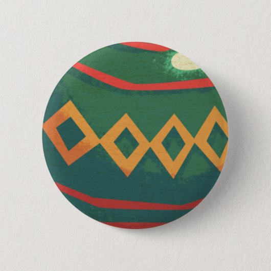Retro rode en groene kerstversiering ronde button 5,7 cm (Voorkant)