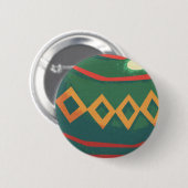 Retro rode en groene kerstversiering ronde button 5,7 cm (Voorkant /achterkant)