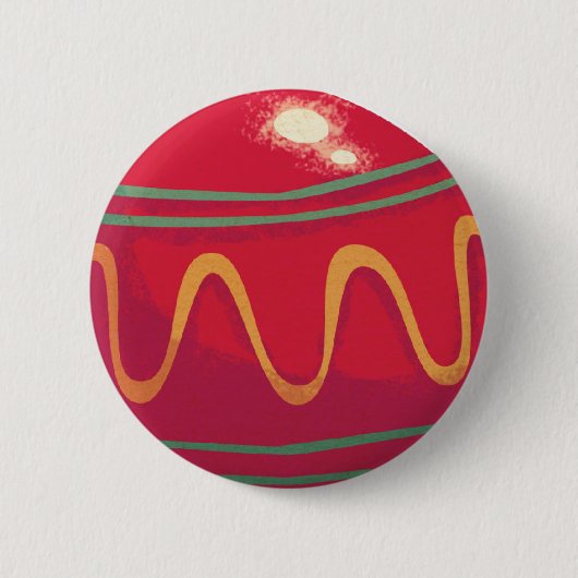 Retro rode en groene kerstversiering ronde button 5,7 cm (Voorkant)