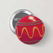 Retro rode en groene kerstversiering ronde button 5,7 cm (Voorkant /achterkant)