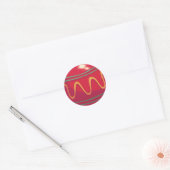 Retro rode en groene kerstversiering ronde sticker (Envelop)