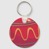 Retro rode en groene kerstversiering sleutelhanger (Voorkant)
