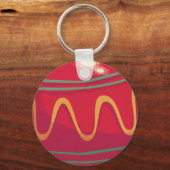 Retro rode en groene kerstversiering sleutelhanger (Voorkant)