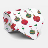 Retro rode en groene kerstversiering stropdas (Opgerold)