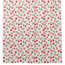 Retro rode en roze bessen kersen douchegordijn