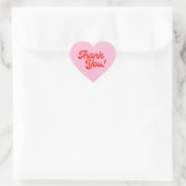 Retro rode en roze hart bedank sticker (Tas)