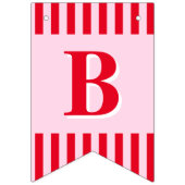 Retro rode en roze strepen bruid om Vrijgezellenfe Vlaggetjes (Derde vlag)