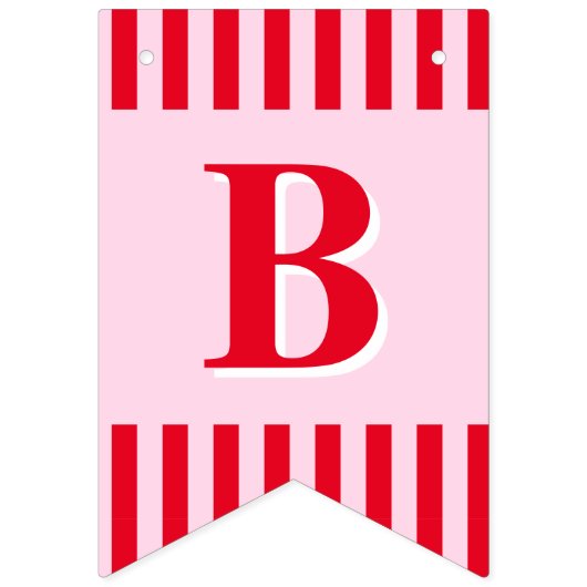 Retro rode en roze strepen bruid om Vrijgezellenfe Vlaggetjes (Derde vlag)