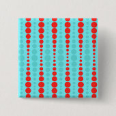 Retro Rode en Turkooise Button van het Stip (Voorkant)