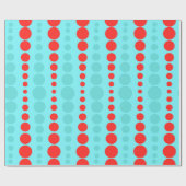 Retro Rode en Turkooise Jumbo Verpakkende Document Cadeaupapier (Vlak)