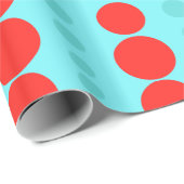 Retro Rode en Turkooise Jumbo Verpakkende Document Cadeaupapier (Rol Hoek)