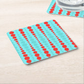 Retro Rode en Turkooise Onderzetters van het Stip (Schuin)