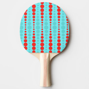 Retro Rode en Turkooise Peddel van de Pingpong van Tafeltennisbatje