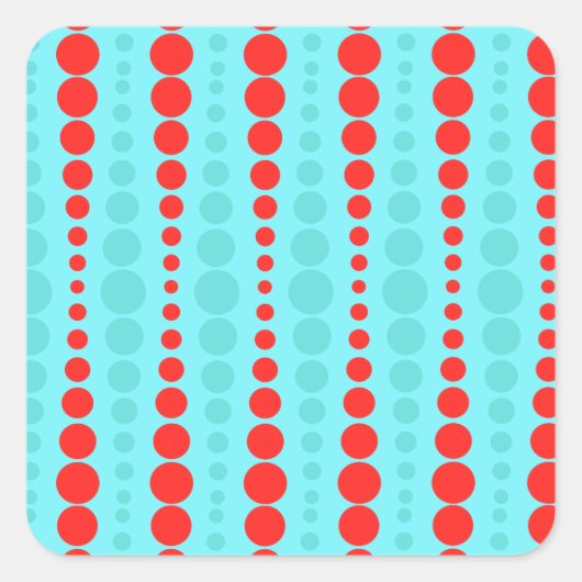 Retro Rode en Turkooise Stickers van het Stip (Voorkant)