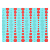 Retro Rode en Turkooise Tafelkleed van het Stip (Voorkant (Horizontaal))