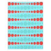 Retro Rode en Turkooise Tafelkleed van het Stip (Voorkant)