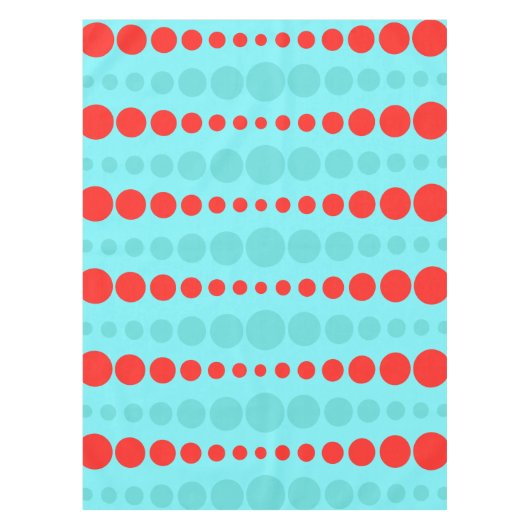 Retro Rode en Turkooise Tafelkleed van het Stip (Voorkant)