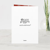 Retro Rode Gouden Douane van de Foto van Kerstmis Feestdagen Kaart (Achterkant)