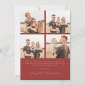 Retro rode groene strepen Boho Ovaal Foto Kerstmis Feestdagenkaart (Achterkant)