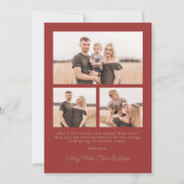 Retro rode groene strepen Boho Ovaal Foto Kerstmis Feestdagenkaart (Achterkant)