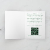 Retro Rode Groene Verticale Strepen Gouden Sneeuwv Feestdagen Kaart (Binnen)