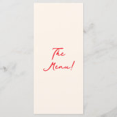 Retro rode hand geschreven getekend eigenzinnige l menu (Achterkant)