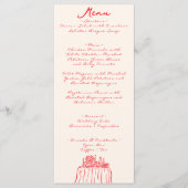 Retro rode hand geschreven getekend eigenzinnige l menu (Voorkant)