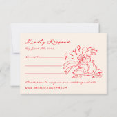 Retro rode hand geschreven getekend eigenzinnige S RSVP Kaartje (Voorkant)