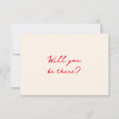 Retro rode hand geschreven getekend eigenzinnige S RSVP Kaartje (Achterkant)