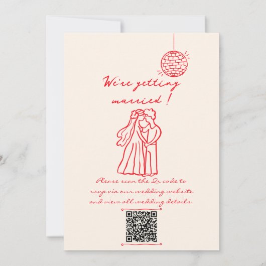 Retro rode hand getekend eigenzinnige Schattigee Q Kaart (Achterkant)