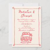 Retro rode hand getekend geschreven Schattigee fot Kaart (Voorkant)