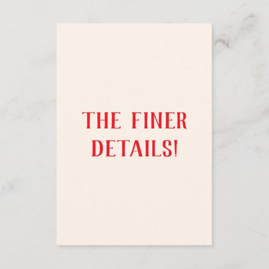 Retro rode hand getrokken eigenzinnige leuke bruil informatiekaartje (Achterkant)