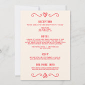 Retro rode hand getrokken krabbel alles in één bru kaart (Achterkant)