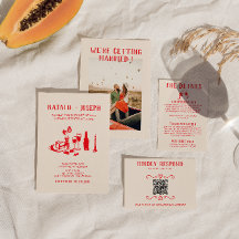 Retro rode hand getrokken krabbel eigenzinnige bru