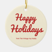 Retro Rode Huislogo Ornament (Voorkant)